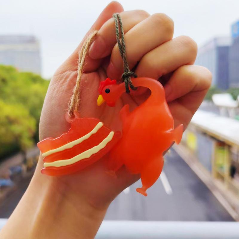 5Pcs Funny Color-Changing Baked Crab Car Pendant Car Decoration Accessories Creative Swing Goose Lobster Keychain Bag Pendant