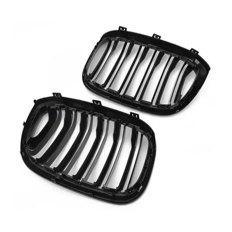 Pair Car Front Kidney Grille For BMW G01 X3 X3M G02 X4 2018- Kidney Grill Gloss Black Dual Slat Auto Grill Accessories