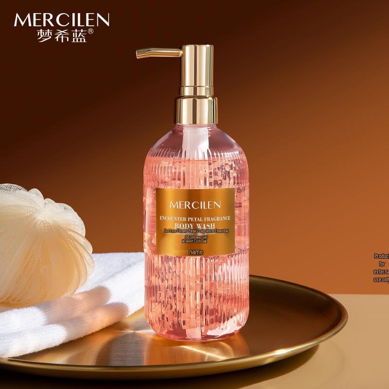 Mengxi Lan Passion Flower Essential Oil Shower Gel - Long-Lasting Scent, Deep Cleansing, Moisturizing, Perfume-Type.