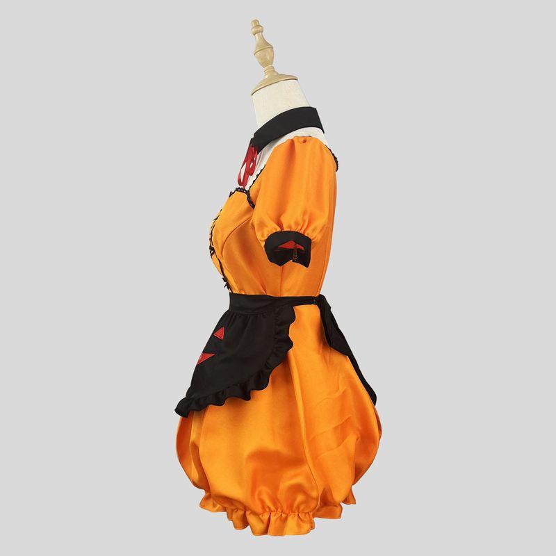 Original Cross-Border Amazon Halloween Pumpkin Maid Costume Cosplay Outfit Lolita Cute Anime Girl