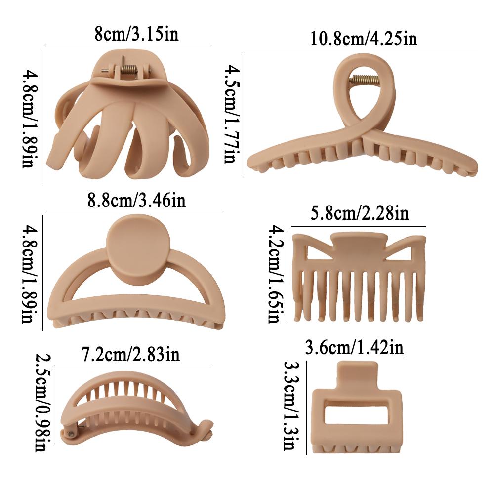6 Stück farbige neutrale Kern-Klammer-Haarspangen für dickes Haar, Damen-Haarschmuck, modische Kunststoff-Krabbenkralle Bobby P