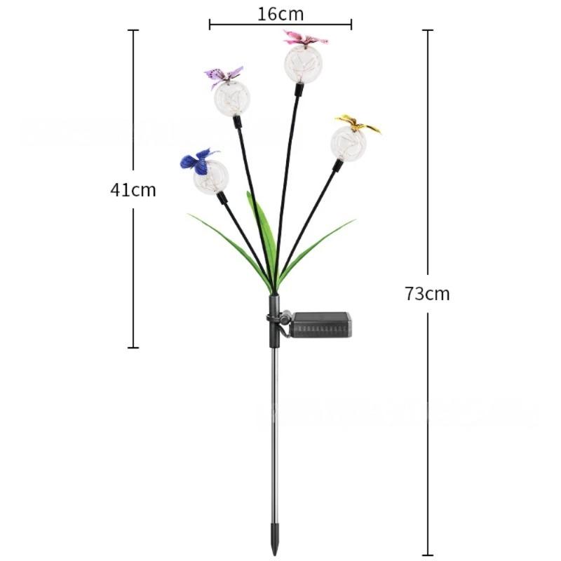 1PC Solar Butterfly Firefly Swaying Garden Lights Waterproof Outdoor LED Path Light for Lawn Yard Patio Landscape Decoration