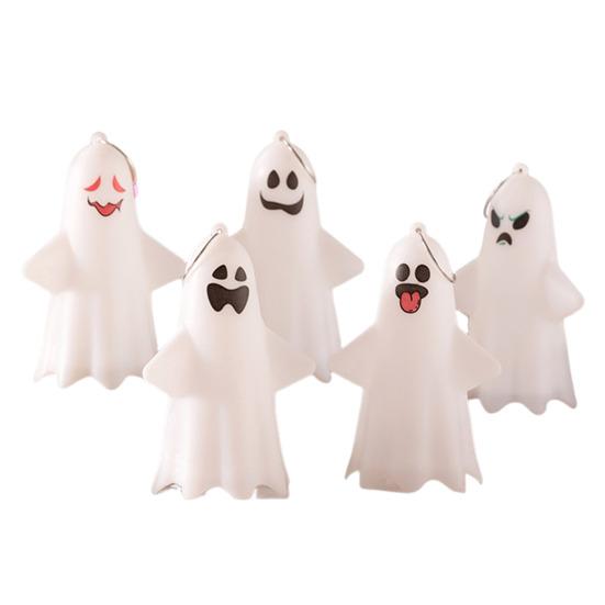 Halloween Spøkelseslys Skummelt Spøkelsesdekorasjon Lysende Spøkelsespynt Hengende Lys for Bord Kaminhylle Veggdekorasjon