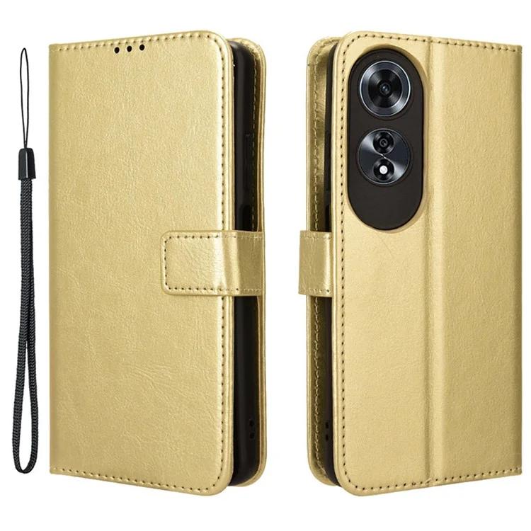 

Для Oppo A60 4G Кожаный чехол Crazy Horse Текстурный чехол для телефона Мобильные аксессуары оптом - Золото