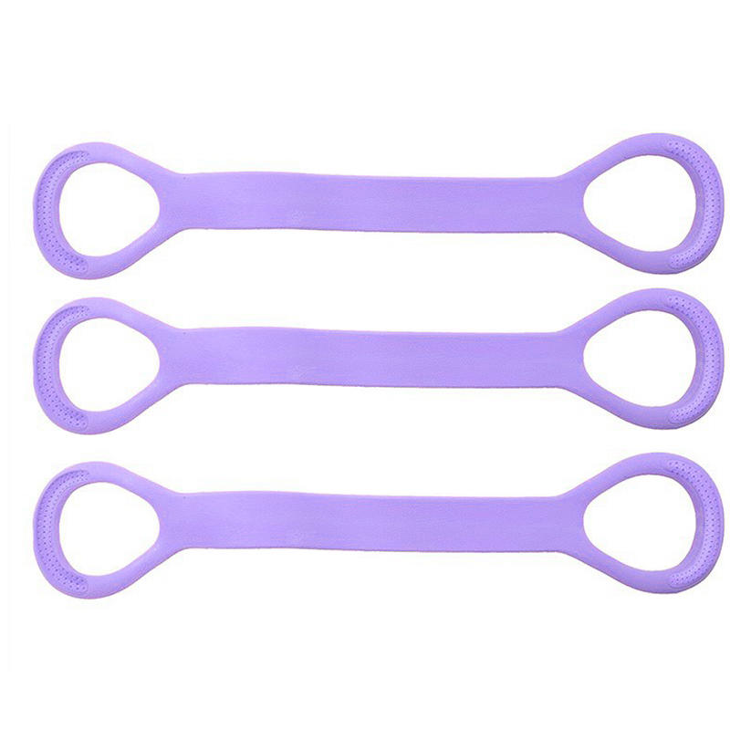

Pilates Resistance Band 8 Shaped Elastic Stretcher Home Fitness Open Shoulder Back Shaping Pulling Band Shoulder Exercise Rope фіолетовий