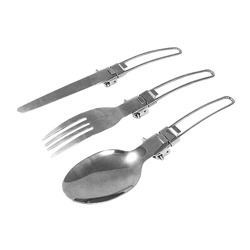 Camping Cutlery, 3 in 1 Folding Knife Fork Spoon Stainless Steel Portable Ultralight 3-Piece Outdoor Picnic Travel Kit