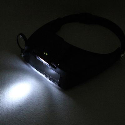 LED Light Headband Magnifier 1.5x 3x 8.5x 10x Illuminated Magnifier Lightweight Adjustable Band Watch Repair Supplies