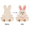 5/10/20Pcs Wooden Easter Rabbit Ornaments Kids Handmade DIY Painting Toy Gift Happy Easter Party Home Decoration Supplies