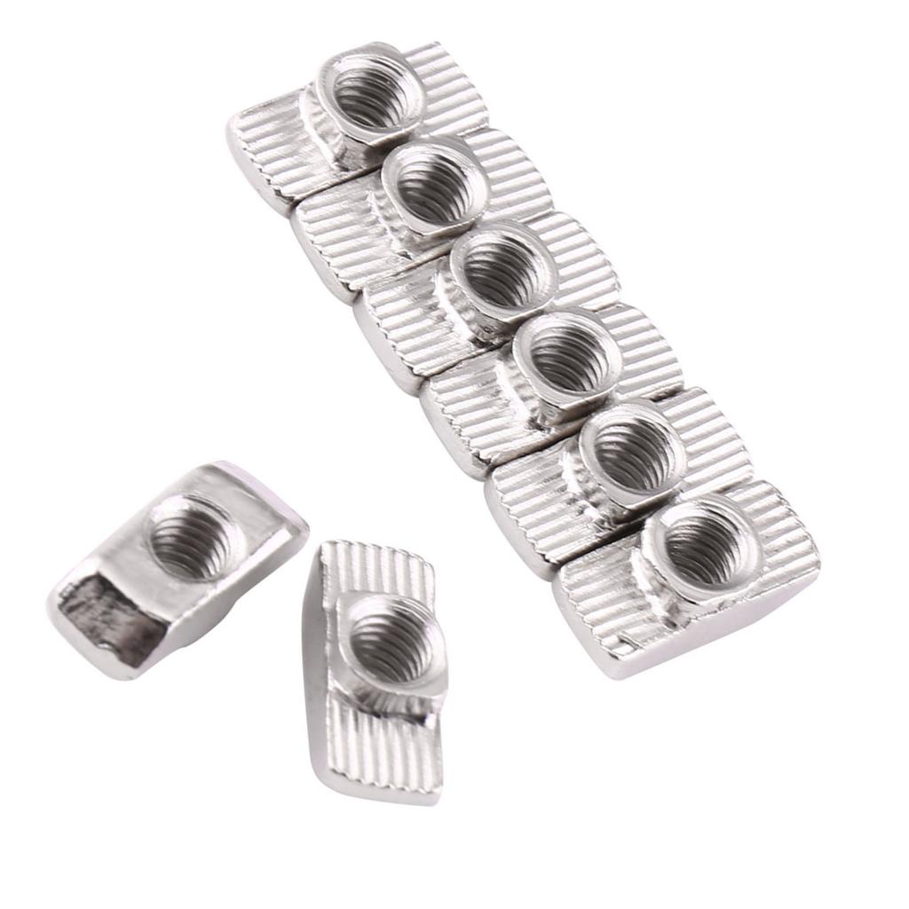 T Slot Hammer Head Nut Nickel Plated Carbon Steel Fastener For Aluminum Profile (EU30 M4*15.5*8)