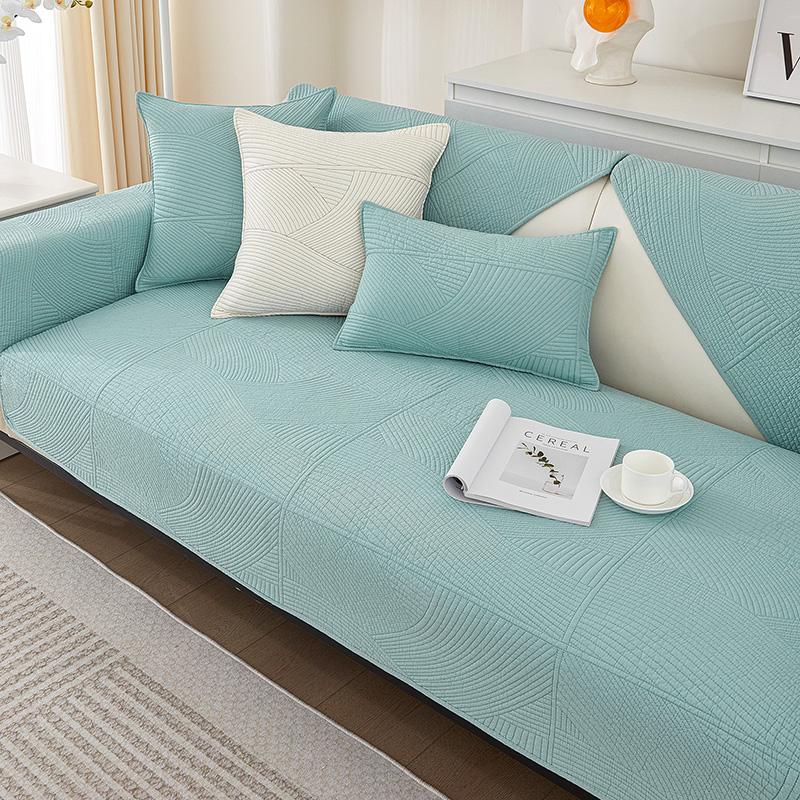 Pure Cotton Sofa Cushion for All Seasons, Cotton Non-slip Cushion, Simple Modern Fabric Sofa Cover, Backrest Cover and Cloth Towel