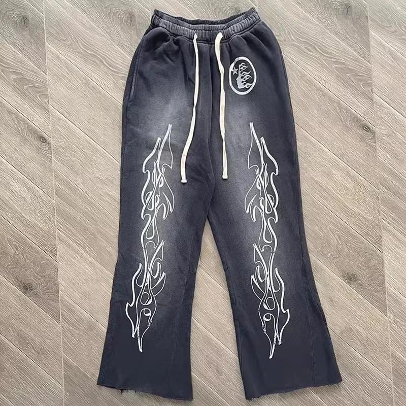 

Rode Flare Broek Wassen Gesplitste Sport Casual Broek 2 Kleuren M чёрный