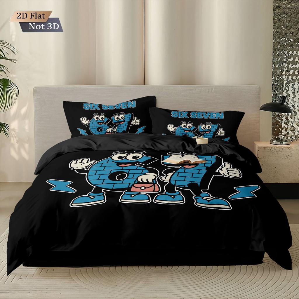 Set di 3 Copripiumini Divertenti con Stampa Elemento 67, Senza Imbottitura, Multitaglia, Decorazione Letto Camera da Letto, Comodo e Lavabile in Lavatrice