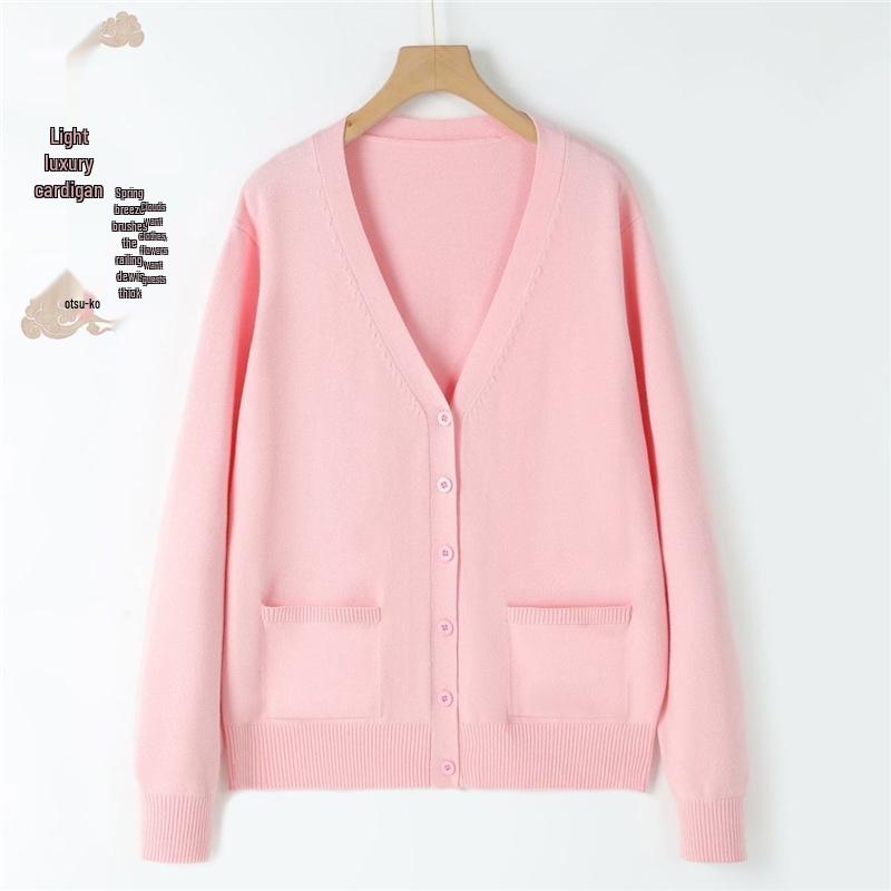 

Женский желтый вязаный кардиган в японском школьном стиле - Универсальный и свободный крой L