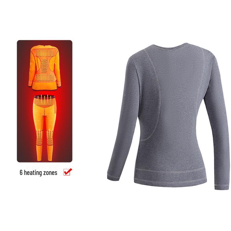 Intelligentes USB-Heizunterwäsche-Set für Damen und Herren - Elektrisch warm, kältebeständige Plüschkleidung mit konstanter Temperaturregelung