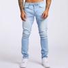 Jeans masculino slim elástico barra justa