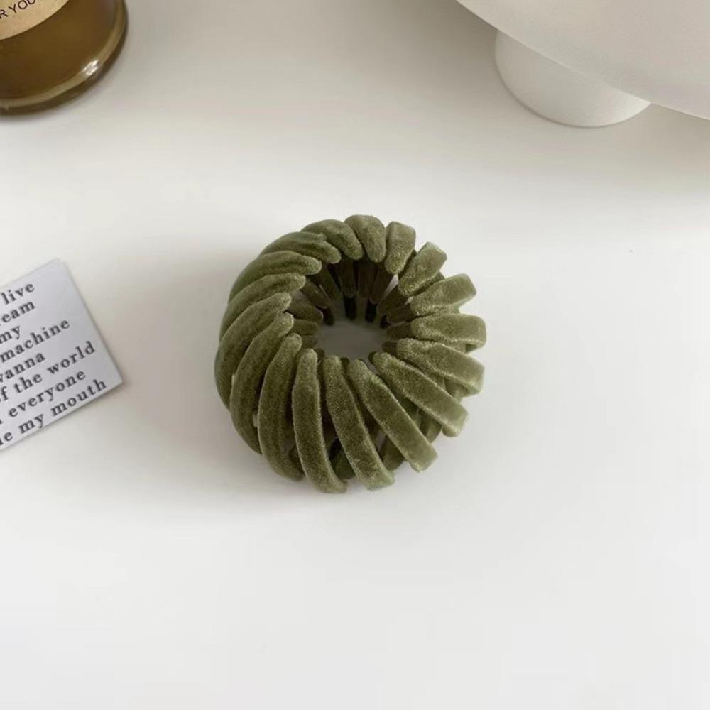 

Новая бархатная заколка для волос в виде птичьего гнезда, коготь, пряжка из конского хвоста, однотонная расширяющаяся заколка для волос для женщин и девочек, аксессуары для волос с хвостиком 1PCS зелёный