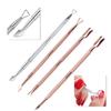 New Dual-ended Stainless Steel UV Gel Clean Stick Cuticle Pusher Nail Polish Remover Triangle Rod