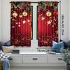 Set Of 2 Christmas Curtain Red Sparkling Stars Backdrop New Year Eve Party Xmas Holiday Decorations Curtains Made Polyester
