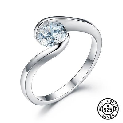 Engagement Wedding 925 Sterling Silver Ring For Women With Crystal Zircon Anniversary Gifts Fine Jewelry