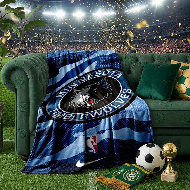Timberwolves Logo Blanket Lightweight Flannel Bedding Blanket Perfect for Travel, Camping, Living Rooms, Offices, Sofas, Fan Christmas Gift
