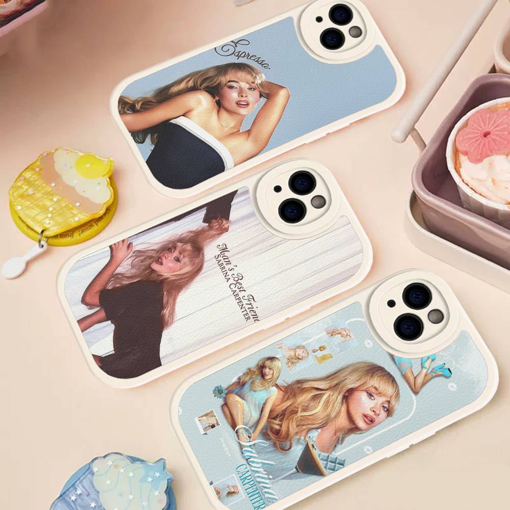 Singer S-Sabrina C-Carpenter Silicone Phone Case For iPhone 16 15 14 13 12 11 Pro Max Mini Leather Soft Cover