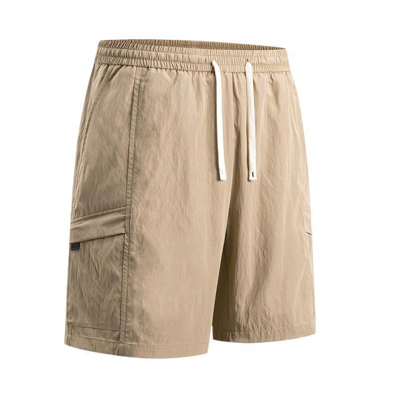 Summer Zipper Pocket Casual Loose Shorts Men's Thin Five Quarter Pants