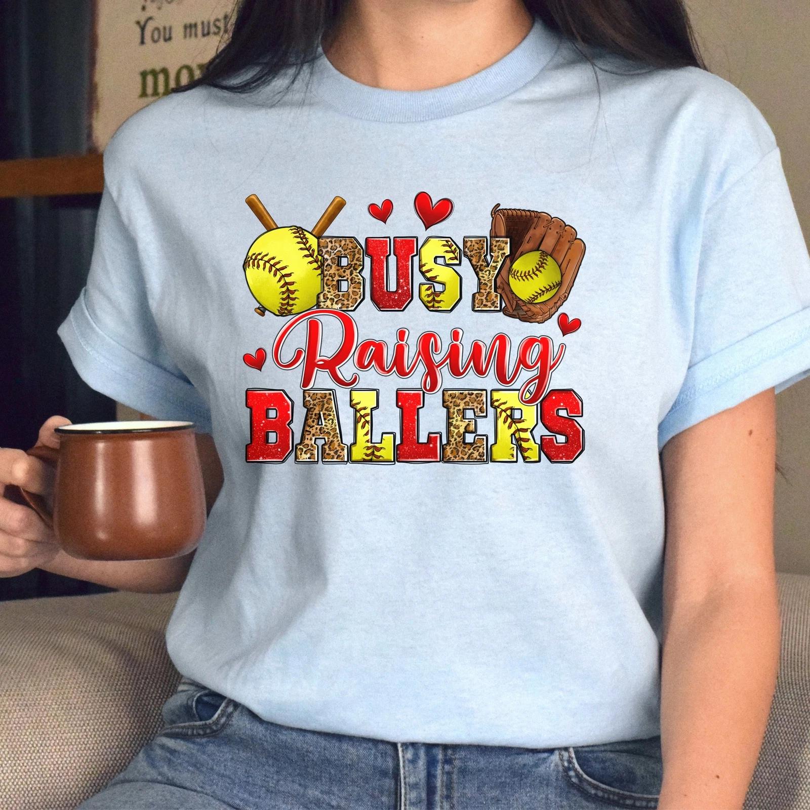 Softball - busy raising ballers Unisex t-shirt softball mom tee gift M