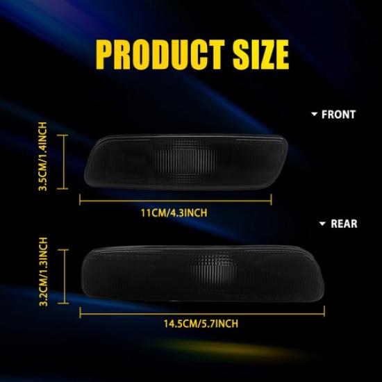 4X Smoked Side Marker Light Case Fits 2001-2005 Lexus IS300 LX2550103 LX2551103