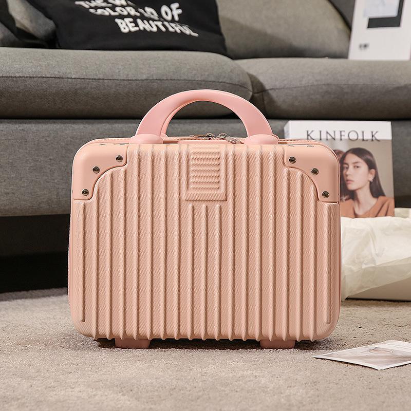 14-Inch Retro Makeup Case: Cute, Portable Travel Storage for Women and Students