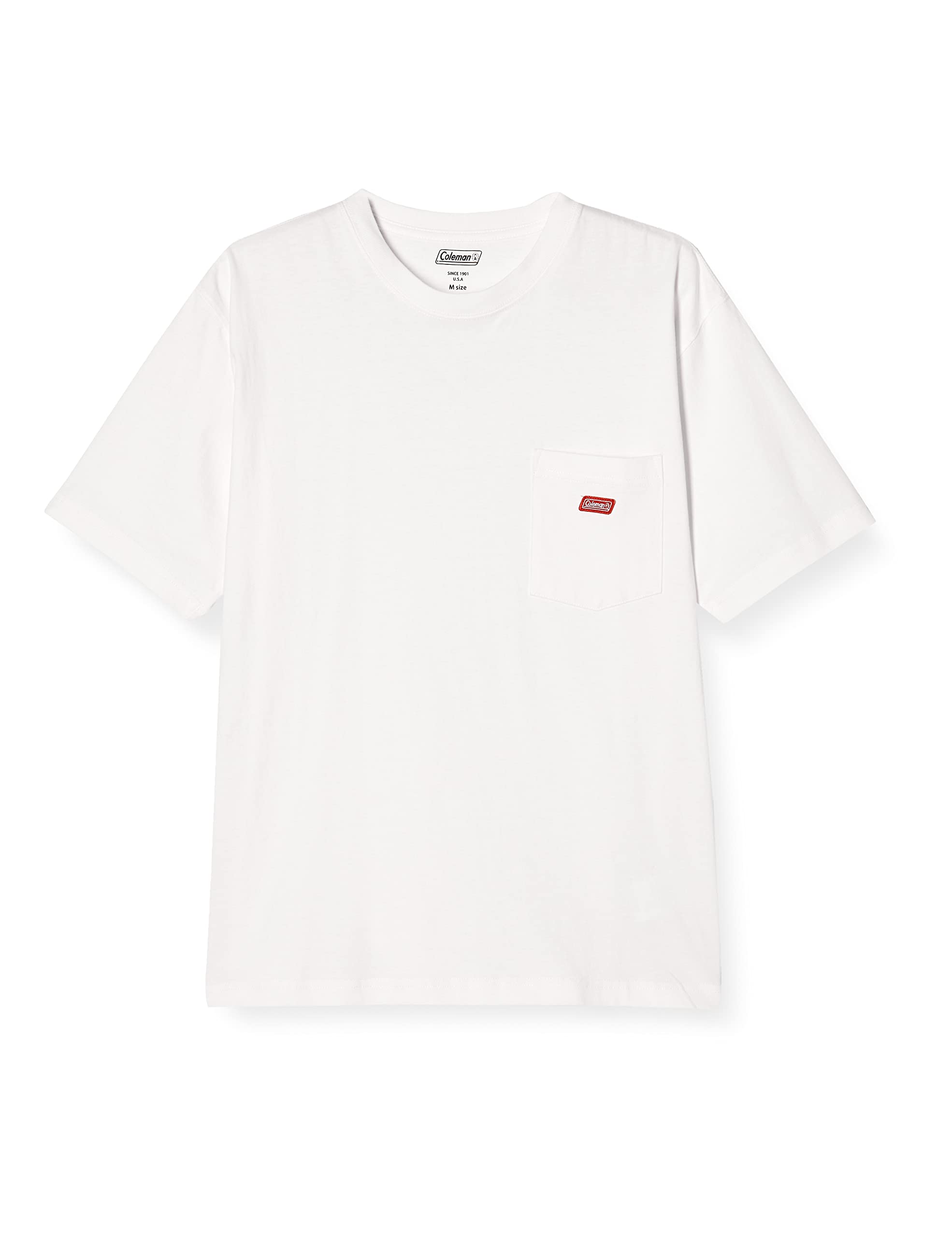 

Coleman Crew Neck Short Sleeve T-Shirt with Pocket, White, Size M