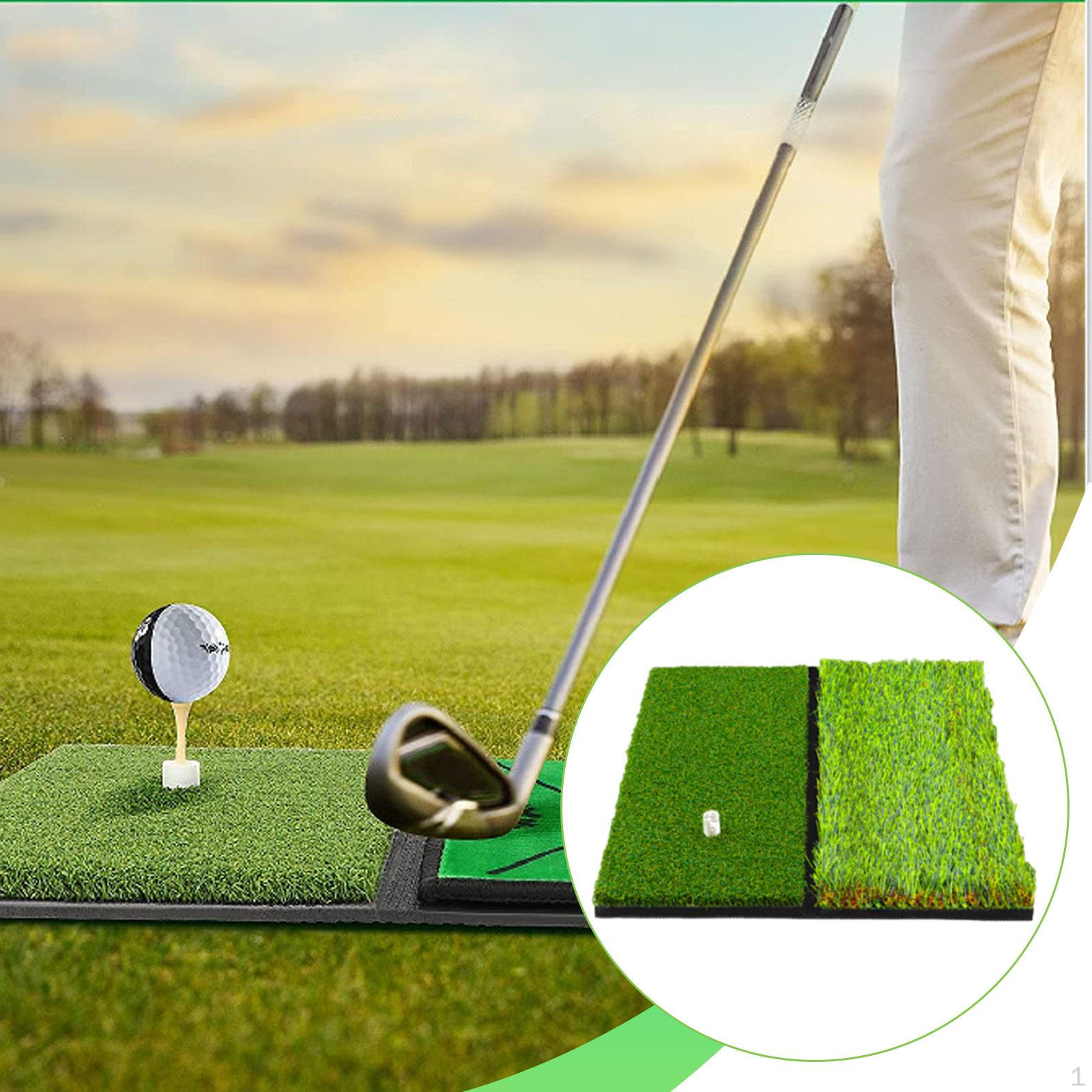 

Golf Hitting Mat Green Foldable Driving Range Pad Improve Skills Equipment Backyard Games Two Piece
