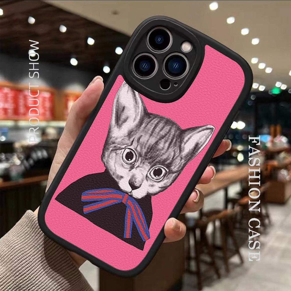

Для iPhone14 чехол для iPhone 13 12 11 Pro MAX 7 8 plus X XS XR 14 Роскошный дизайн Ins Забавный кот Защитные чехлы из овечьей кожи 14 Pro Max