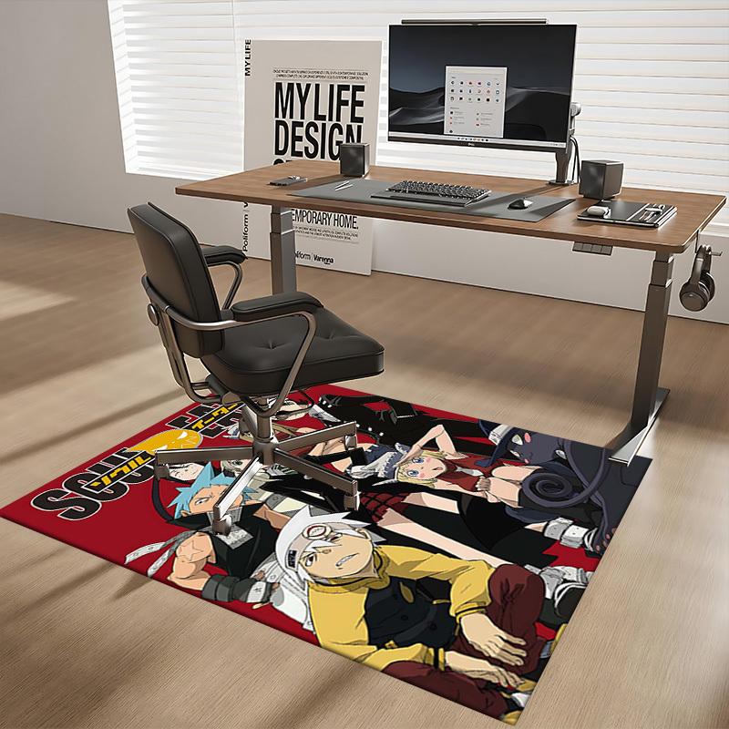 1pc Soul Eater Maka & Soul Anime Cartoon Design Office Chair Mat Non-Slip Carpet for Home Decor, Gaming Room, Living Room, Bedroom, Seasonal Gift.T079