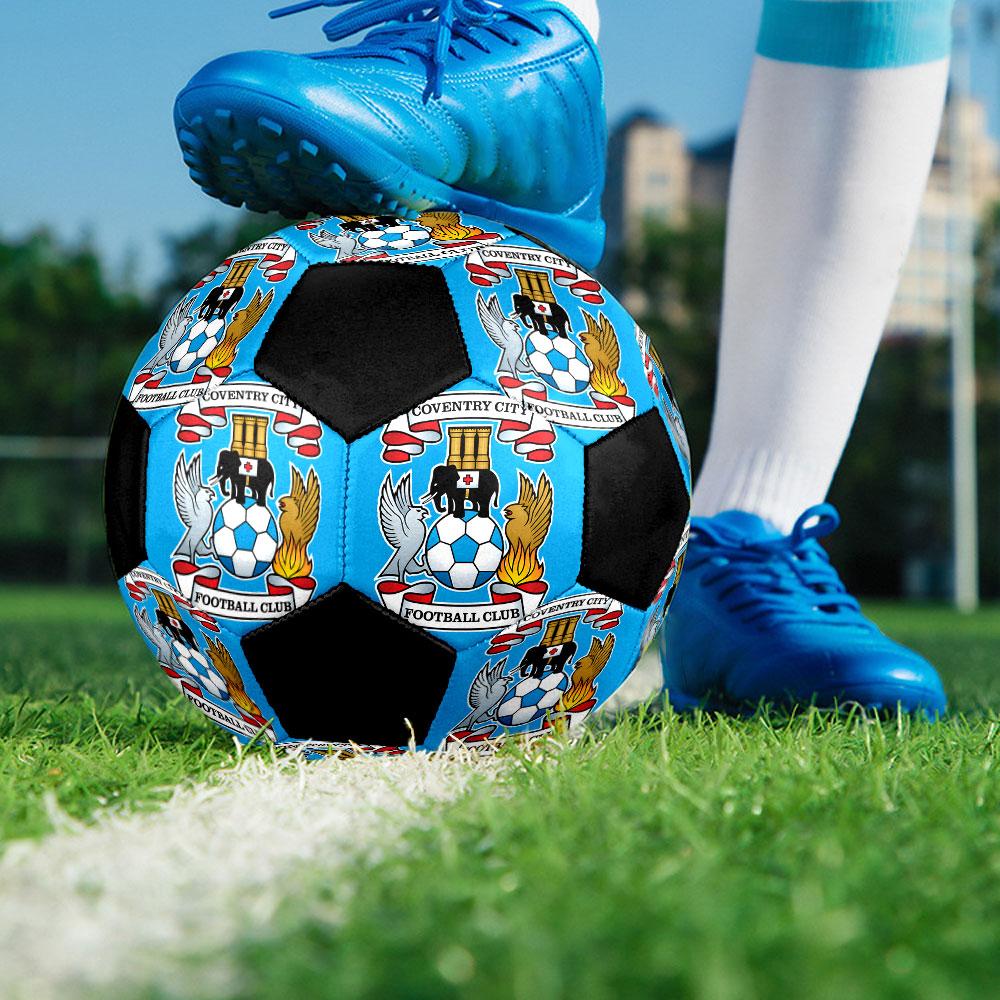 Coventry City Football Club Pallone da Calcio Misura 5 Colorato Cucito a Macchina PVC Pronto per la Competizione Resistente Alta Rimbalzabilità