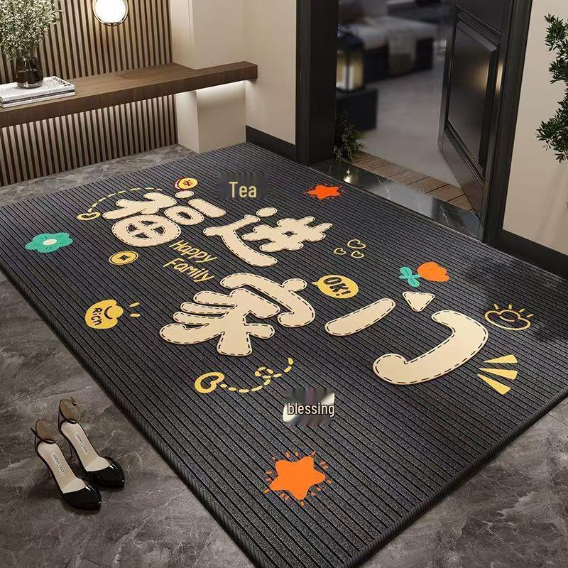 Chinese New Year Blessing Diatom Mud Floor Mat - Water-Absorbent, Dirt-Resistant Bathroom Foot Pad