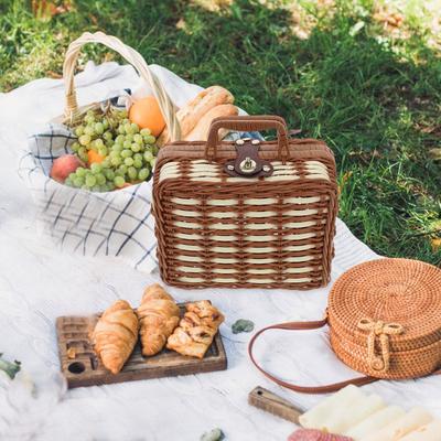 Vintage Koffer Große Kapazität Korbbündel Für Heimdeko Picknick Reisen Kleinkram Aufbewahrung Picknick Koffer Kiste