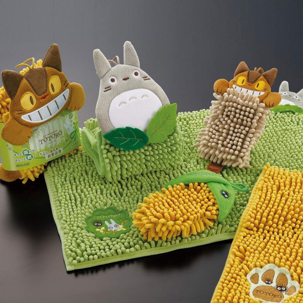 Senko My Neighbor Totoro Smiling Cat Bus Hand 15 x 28 cm using the Cat Bus 91186 Towel, Approx. (when mall), Yellow, Absorbent, Quick-Drying, Design,