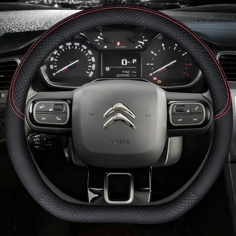 D Type Steering Wheel Cover For Citroen C3 II III 2009 - 2019 2020 C3 AIRCROSS 2017 2018 2019 2020 2021 Berlingo 3 C4 Picasso 2