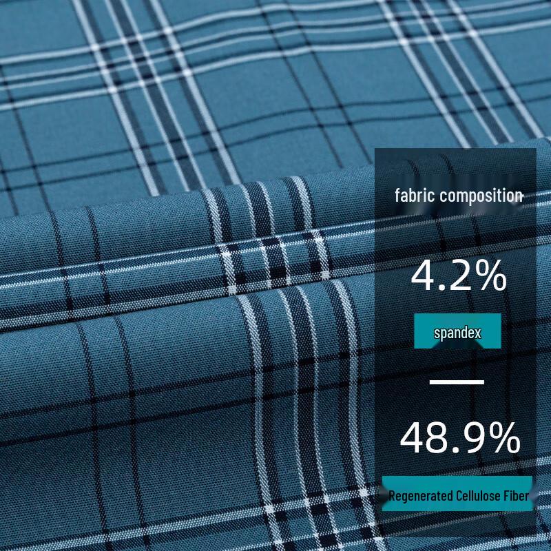 Romon Men's Comfortable Breathable Business Casual Plaid Shirt