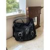 Koreanische Version Schlichte Persönlichkeit Vielseitig Modisch Reißverschlusstasche PU-Leder Tragetasche Schultertasche Pendeln Große Kapazität Rucksack