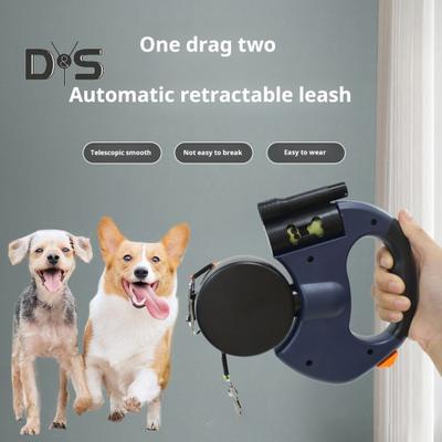 Guinzaglio Retrattile per 2 Cani Anti-Groviglio Cintura per Passeggiate con Torcia Guinzaglio Doppio per Addestramento Cani di Taglia Media Piccola