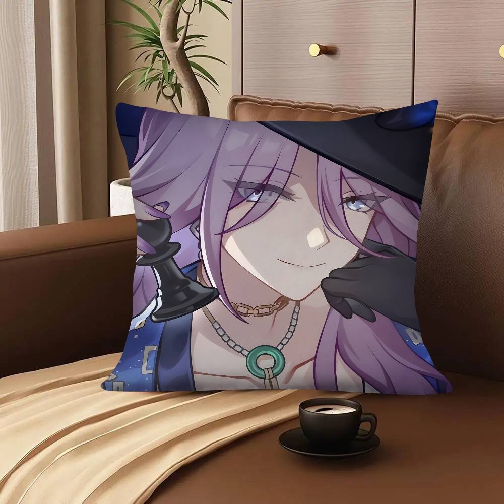 1pc Game Cool Anime Girl Honkai Star Rail Jade Pillow Case Fashion Square Pillowcase Bedroom Sofa Room Ins Decoration Leisure