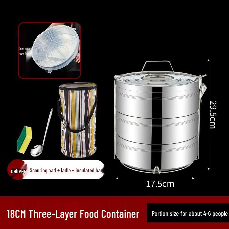 Large Capacity Multi-Layer Stainless Steel Insulated Food Container