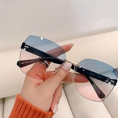 Vintage Rimless Sunglasses Gradient Sunglasses Women Shades Fashion  Eyewear Frame Sun Glasses Ladies Eyeglasses