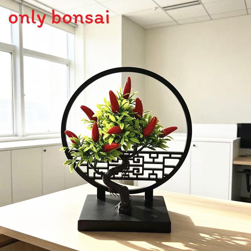 New Chinese Style Screen Divider With Small Fruit Faux Plants For Home Decor And Gifts