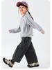 2026 Spring Girls' Fake Two-Piece Wide-Leg Cotton Pants by Dudu Home