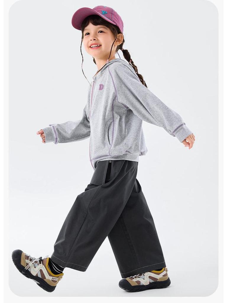 2026 Spring Girls' Fake Two-Piece Wide-Leg Cotton Pants by Dudu Home