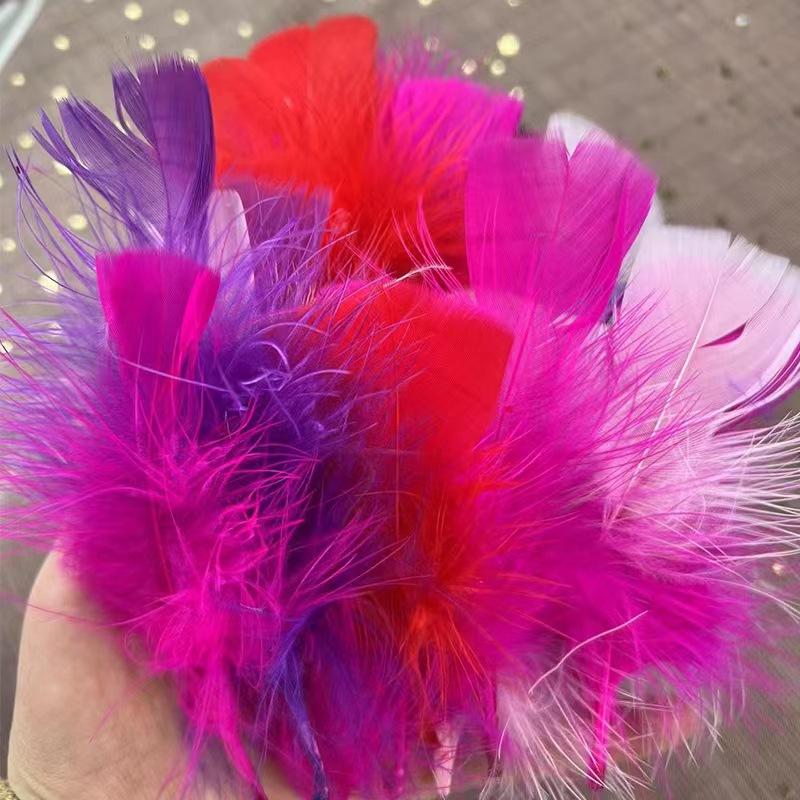 50Pcs Big Head Boy Flat Turkey Feather Color Diy Feather Jewelry Handicraft Accessories Clothing Accessories