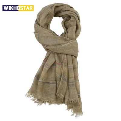 Modischer Herrenschal Baumwolle Leinen Garngefärbt Gestreifte Herrenschals Quaste Langer Schal Herbst Winter Männliche Accessoires Bufanda Wickel
