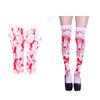 Women's Halloween Scary Skeleton Print Party Gloves Socks Set Two-piece Suit